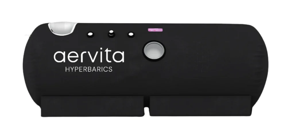 Horizontal mild hyperbaric chamber from Aervita in Edina MN, available for hyperbaric chamber rental or to buy a hyperbaric chamber for home use in Minnesota